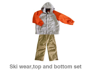 Ski wear, top and bottom set